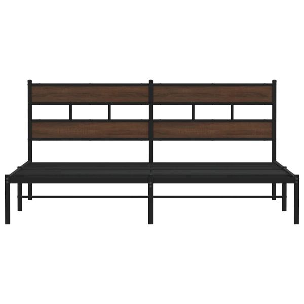 Рамка за легло, без матрак, с табла, кафяв дъб, 180x200 см