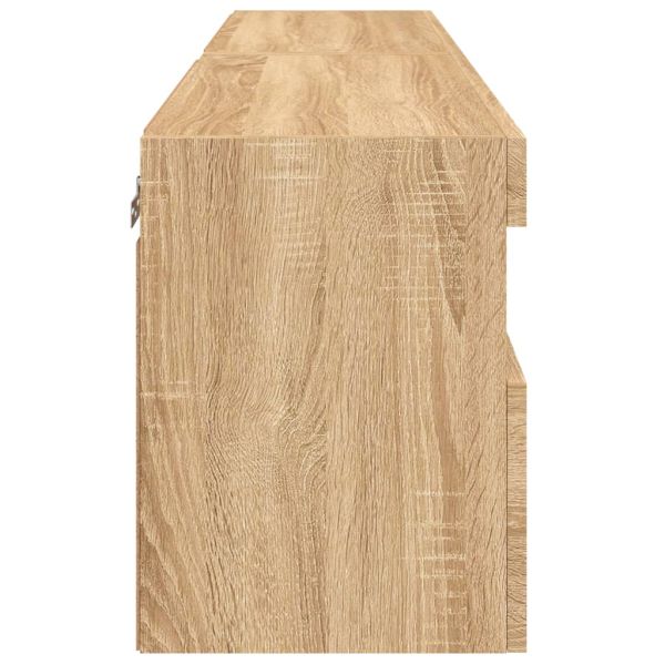 Стенни ТВ шкафове с LED лампи, 2 бр, сонома дъб, 60x30x40 см