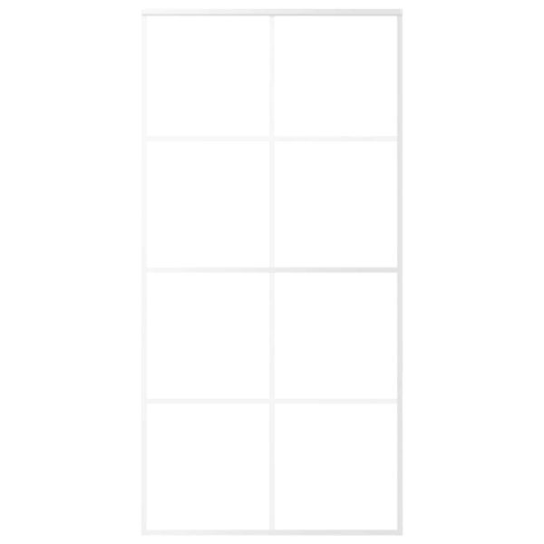 Плъзгаща се врата, ESG стъкло и алуминий, 102,5x205 см, бяла