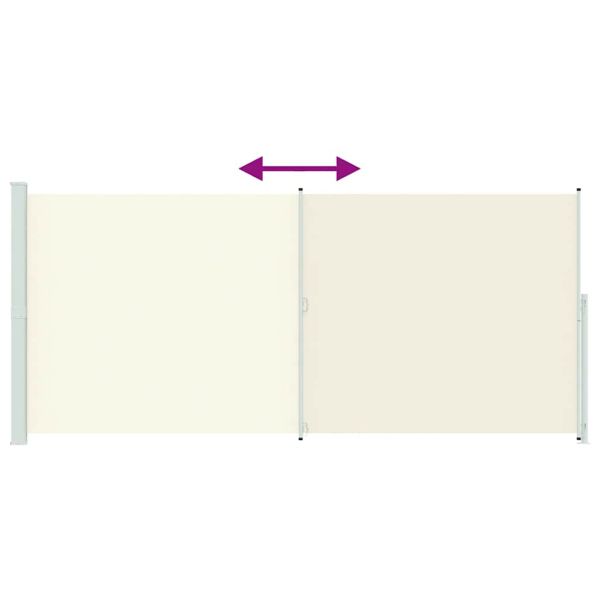 Прибираща се дворна странична тента, 220x500 см, кремава