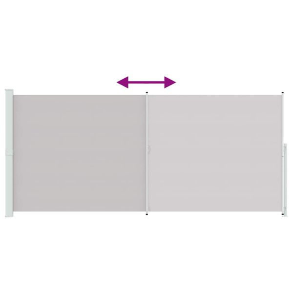 Прибираща се дворна странична тента, 220x500 см, сива