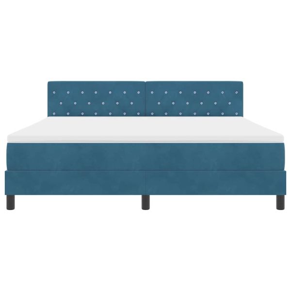 Легло с пружинирана основа Тъмен син 180 x 200 cm Кадифе