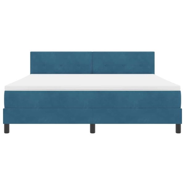 Легло с пружинирана основа Тъмен син 180 x 200 cm Кадифе