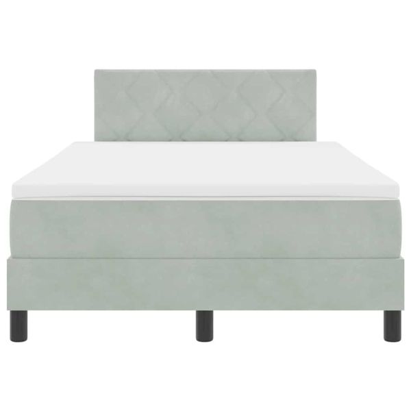 Легло с пружинирана основа Светлосиво 120 x 190 cm Кадифе