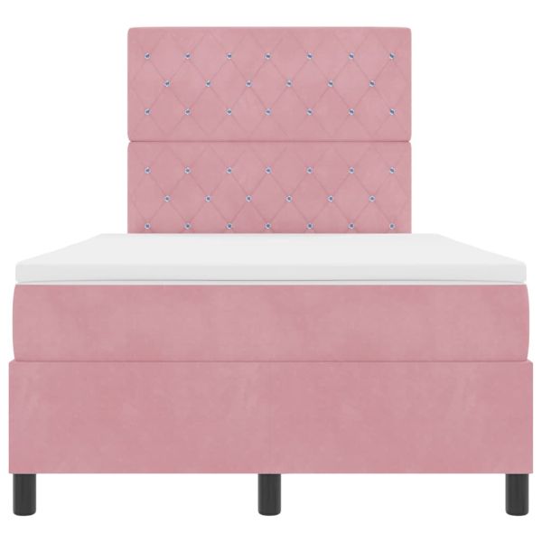 Легло с пружинирана основа с матрак Розово 120 x 190 cm текстил