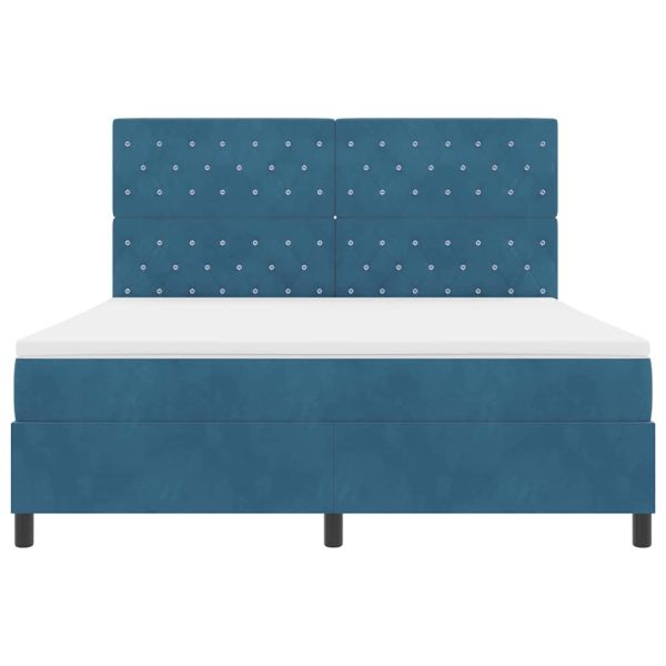 Легло с пружинирана основа Тъмен син 180 x 200 cm текстил