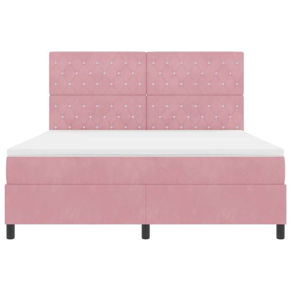 Легло с пружинирана основа с матрак Розово 180 x 200 cm текстил