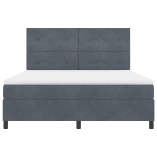 Легло с пружинирана основа Тъмен сив 180 x 200 cm текстил