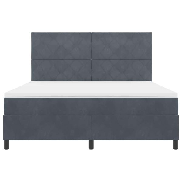 Легло с пружинирана основа Тъмен сив 180 x 200 cm текстил