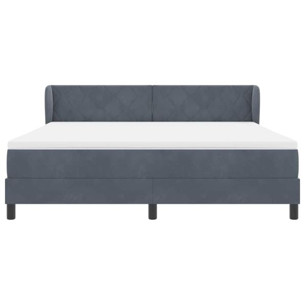 Легло с пружинирана основа Тъмносив 180 x 200 cm Кадифе