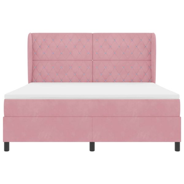 Легло с пружинирана основа Розово 200 x 180 cm Полиестер