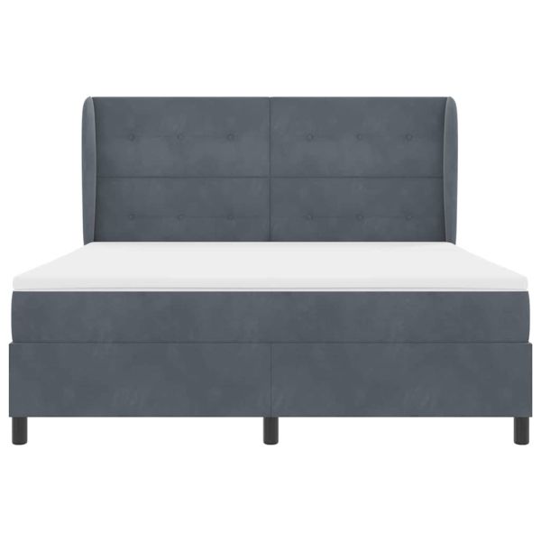 Легло с пружинирана основа Тъмен сив 200 x 180 cm Полиестер