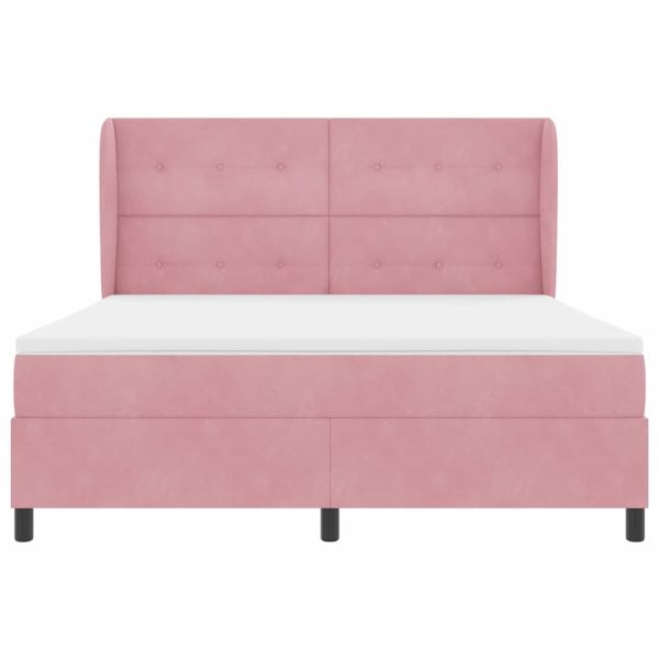 Легло с пружинирана основа Розово 200 x 180 cm Полиестер