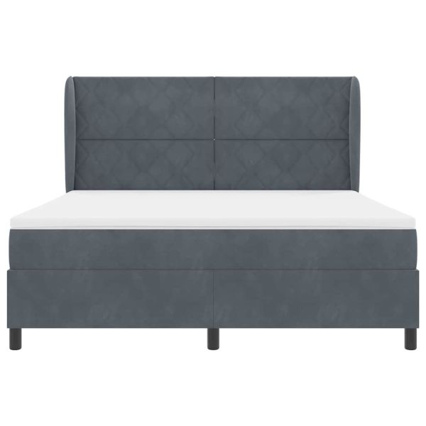Легло с пружинирана основа Тъмен сив 200 x 180 cm Полиестер