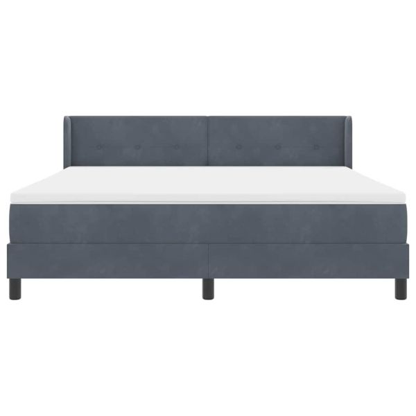 Легло с пружинирана основа Тъмен сив 200 x 180 cm Полиестер