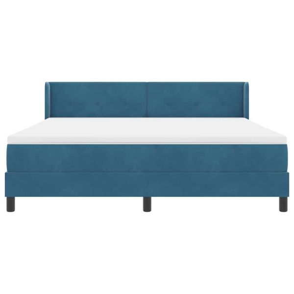 Легло с пружинирана основа Тъмен син 200 x 180 cm Полиестер