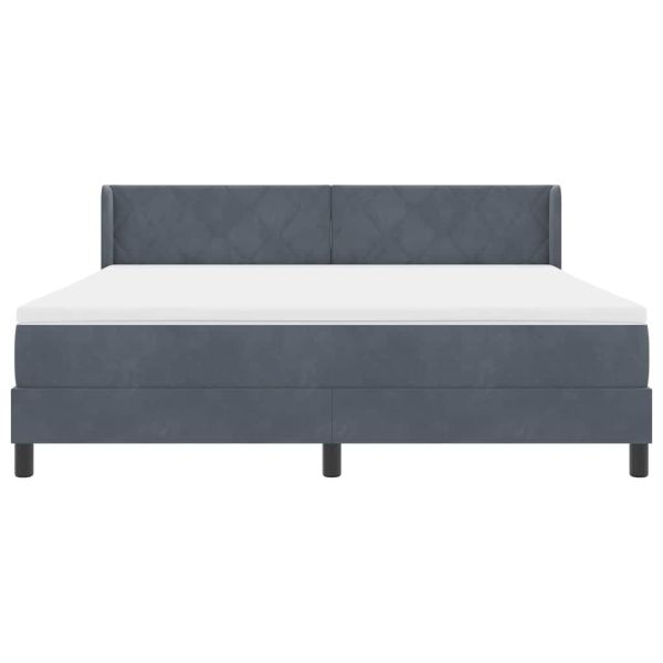 Легло с пружинирана основа Тъмен сив 200 x 180 cm Полиестер