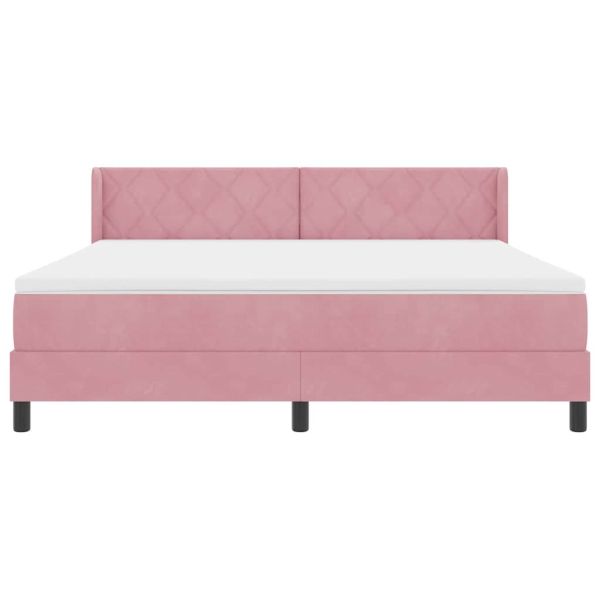 Легло с пружинирана основа Розово 200 x 180 cm Полиестер