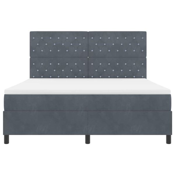 LED кутия за пружини с легло Тъмен сив 180 x 200 cm текстил