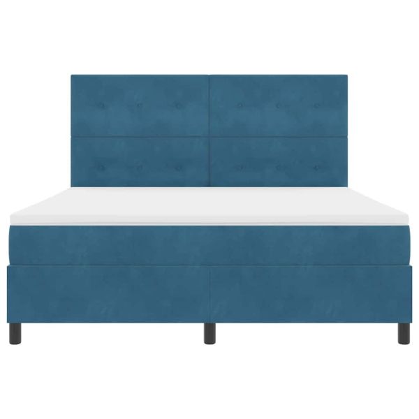 LED кутия за пружини с легло Тъмен син 180 x 200 cm текстил