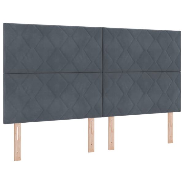 LED кутия за пружини с легло Тъмен сив 180 x 200 cm текстил