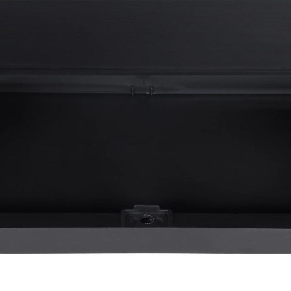 Външен шкаф за съхранение, сиво и черно, 65x37x165 см, PP