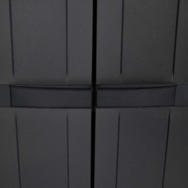 Външен шкаф за съхранение, черен, 65x37x165 см, PP