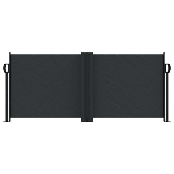 Прибираща се странична тента, черна, 100x1000 см