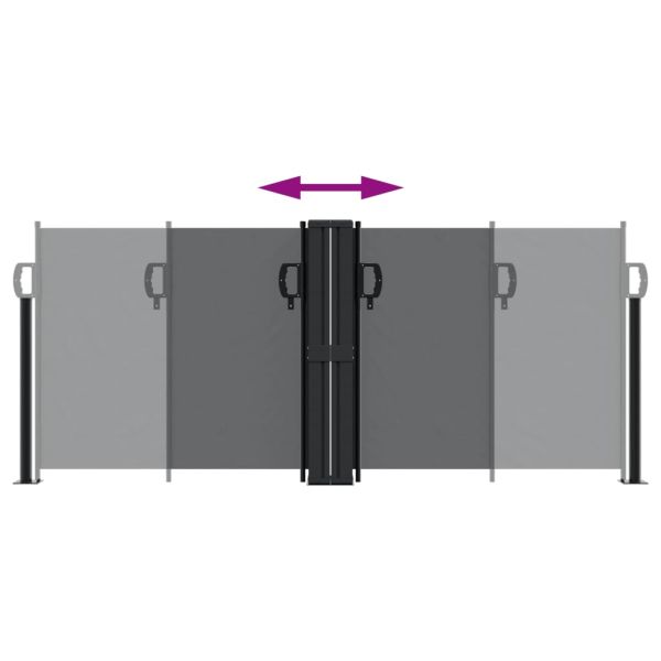 Прибираща се странична тента, черна, 100x1000 см
