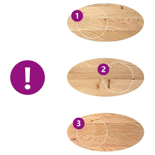 Плот за маса, 100x50x2 см, дъбово дърво масив, овална