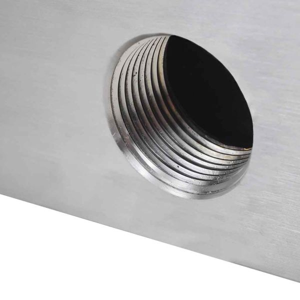 Правоъгълен фонтан за басейн, неръждаема стомана, 45 см