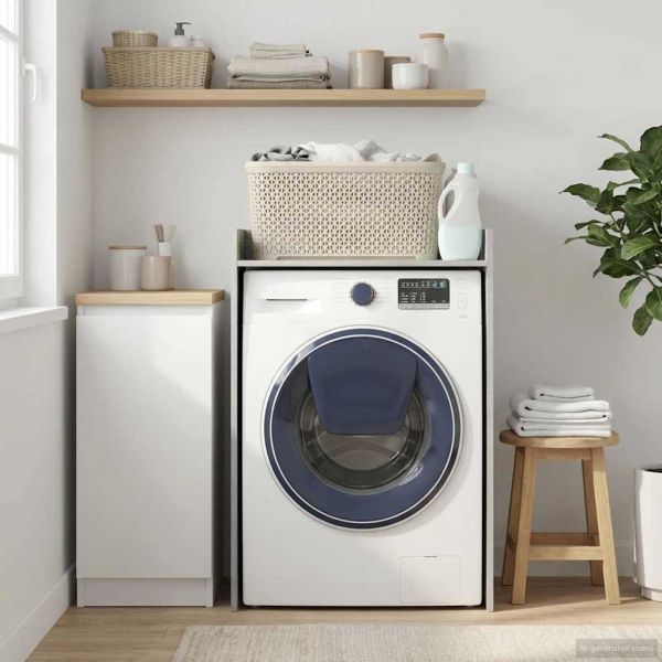 Шкаф за пералня Сив Сонома 67,5 x 48 x 97 см Инженерно дърво