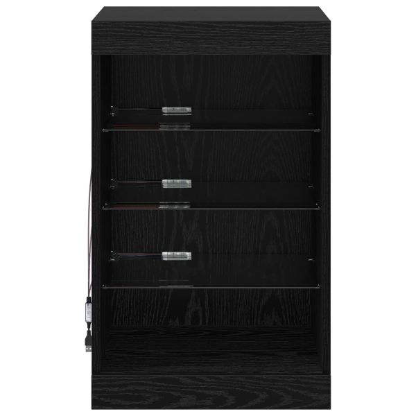 LED конзолна маса Черния дъб 41 x 37 x 67 см Инженерно дърво