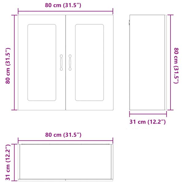Кухненски шкаф Kalmar Старо дърво 80 x 31 x 80 см