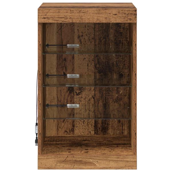 LED конзолна маса Старо дърво 41 x 37 x 67 см Инженерно дърво