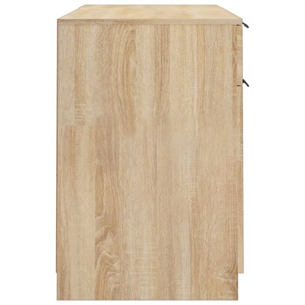 Бюро със страничен шкаф, дъб сонома, инженерно дърво