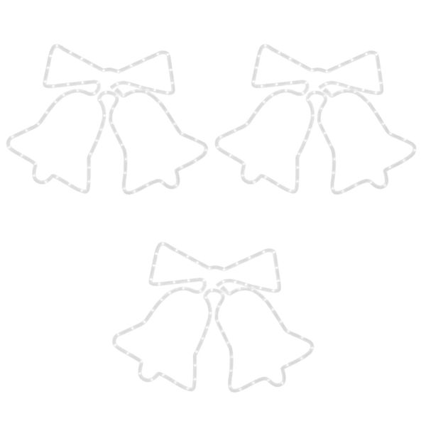 Фигури коледни звънчета със 72 светодиода, 3 бр, 50x56 см