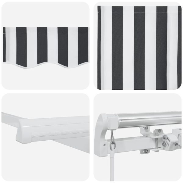 Ръчно прибираща се тента, антрацит и бял, 300x250 см