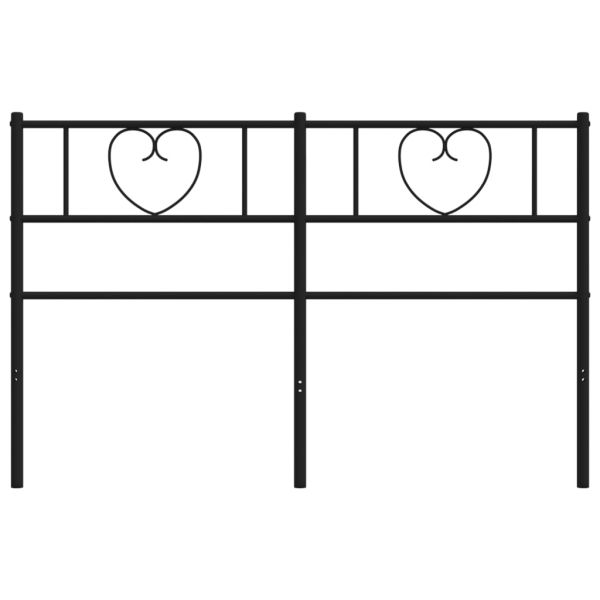 Метална резервна табла за легло, черна, 135 см