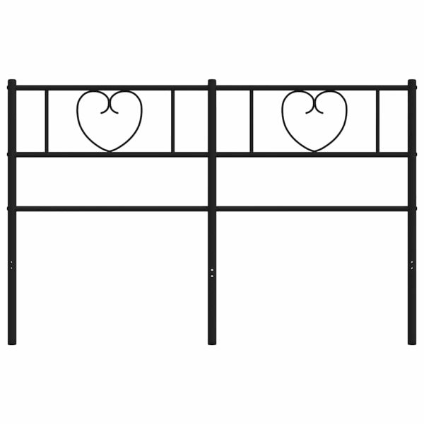 Метална резервна табла за легло, черна, 140 см