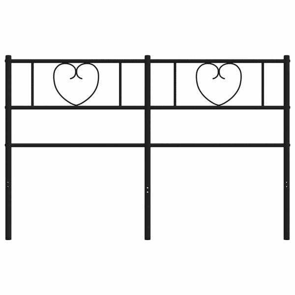 Метална резервна табла за легло, черна, 150 см