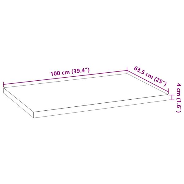 Кухненски работен плот, 100x63,5x4 см, дъб масив, правоъгълна