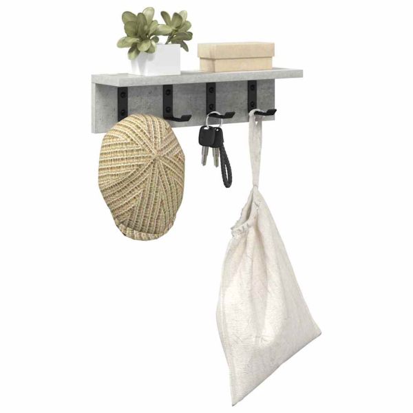 Стенен закачалка за палта Циментено сиво 40 x 10,5 x 10,5 см