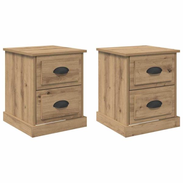 Нощен шкаф 2 pcs Дъб 39 x 39 x 47.5 см Инженерно дърво
