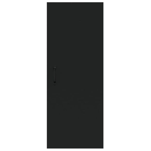 Окачен стенен шкаф, черен, 34,5x34x90 см, инженерно дърво