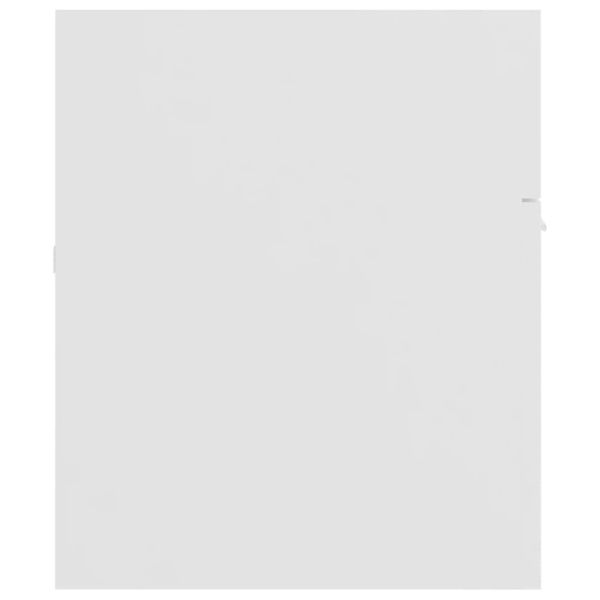 Комплект мебели за баня, бял, инженерно дърво