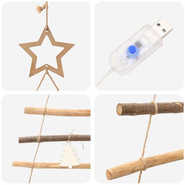 Коледно дърво Естествен 120 cm масивна ясена дървесина