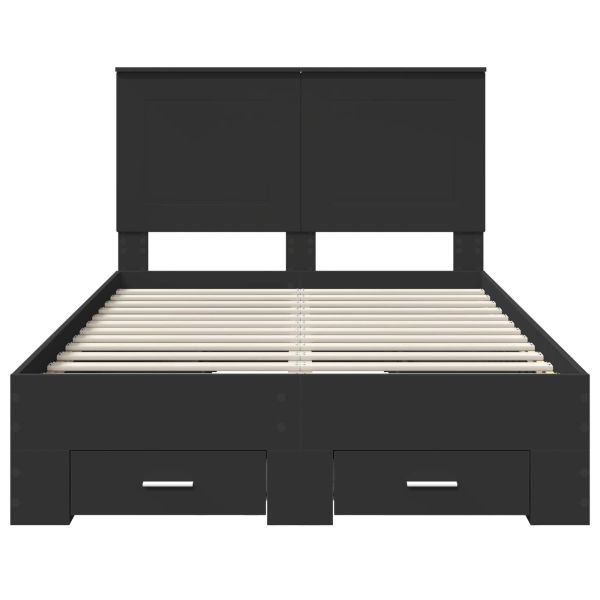Рамка за легло с таблото Черно 120 x 200 cm Инженерно дърво
