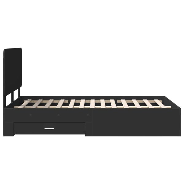 Рамка за легло с таблото Черно 120 x 200 cm Инженерно дърво