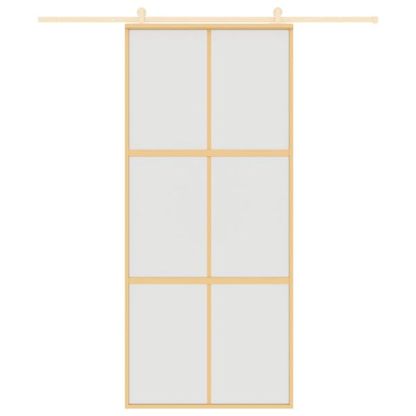 Плъзгаща се врата 90x205 см матирано ESG стъкло и алуминий